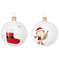 Christbaumkugel Isra in Weiß, 2 Stück - Weiß, Glas/Metall (7cm) - Modern Living