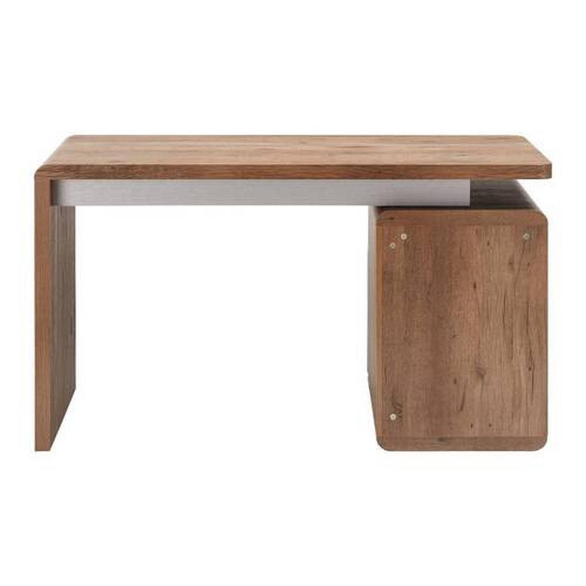 Schreibtisch Holz "lovino", Ca. 135x59 Cm, Eiche - Eichefarben/Silberfarben, Modern (135/59/75cm) - Bessagi Home