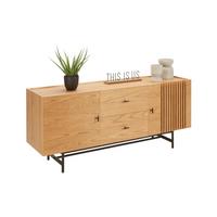 Sideboard in Natur/Schwarz - Schwarz/Naturfarben, Modern, Holz/Holzwerkstoff (160/70/42cm) - Mömax
