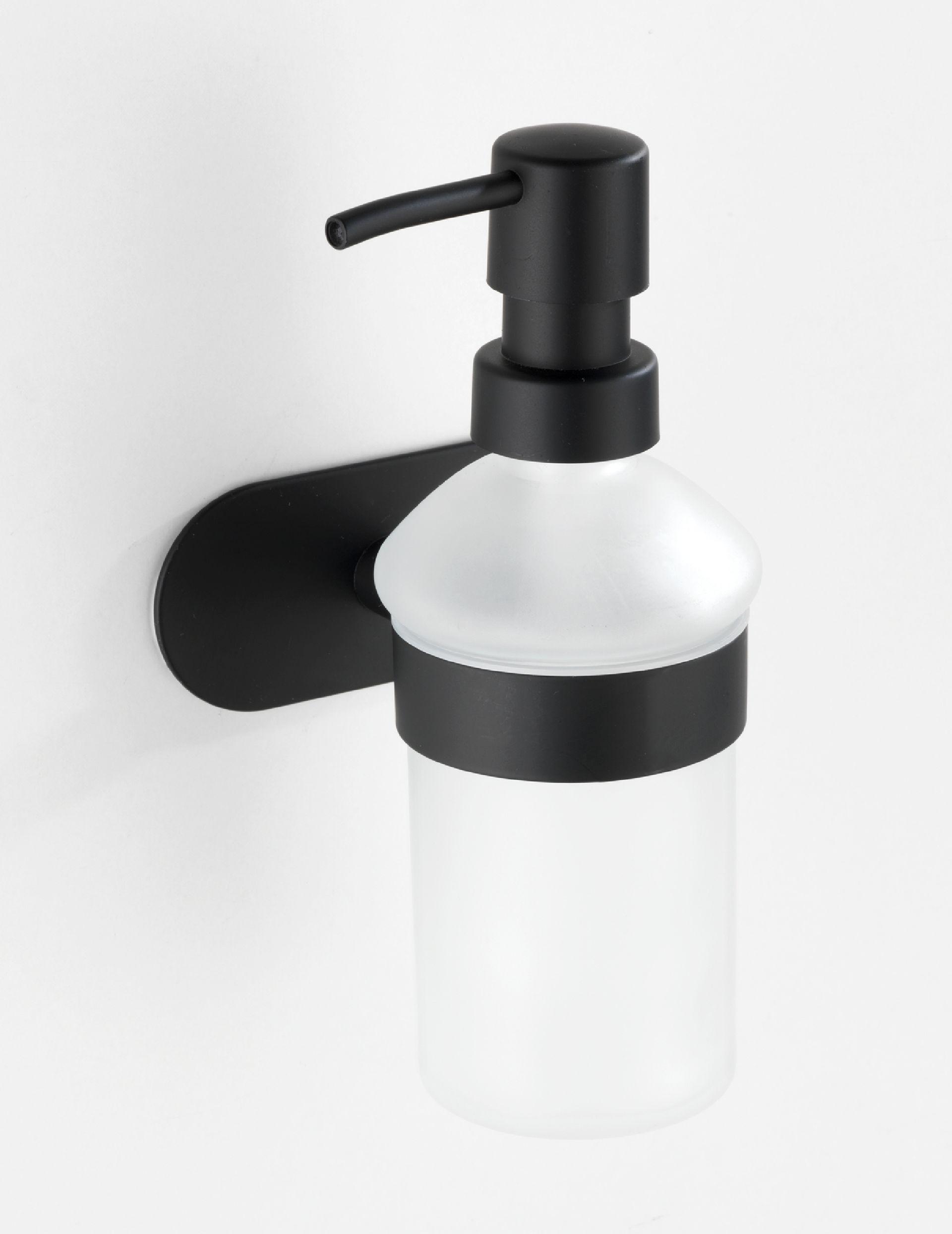 Dozator săpun Orea Black - Modern, plastic/metal (10/16,5/10,5cm) - Wenko