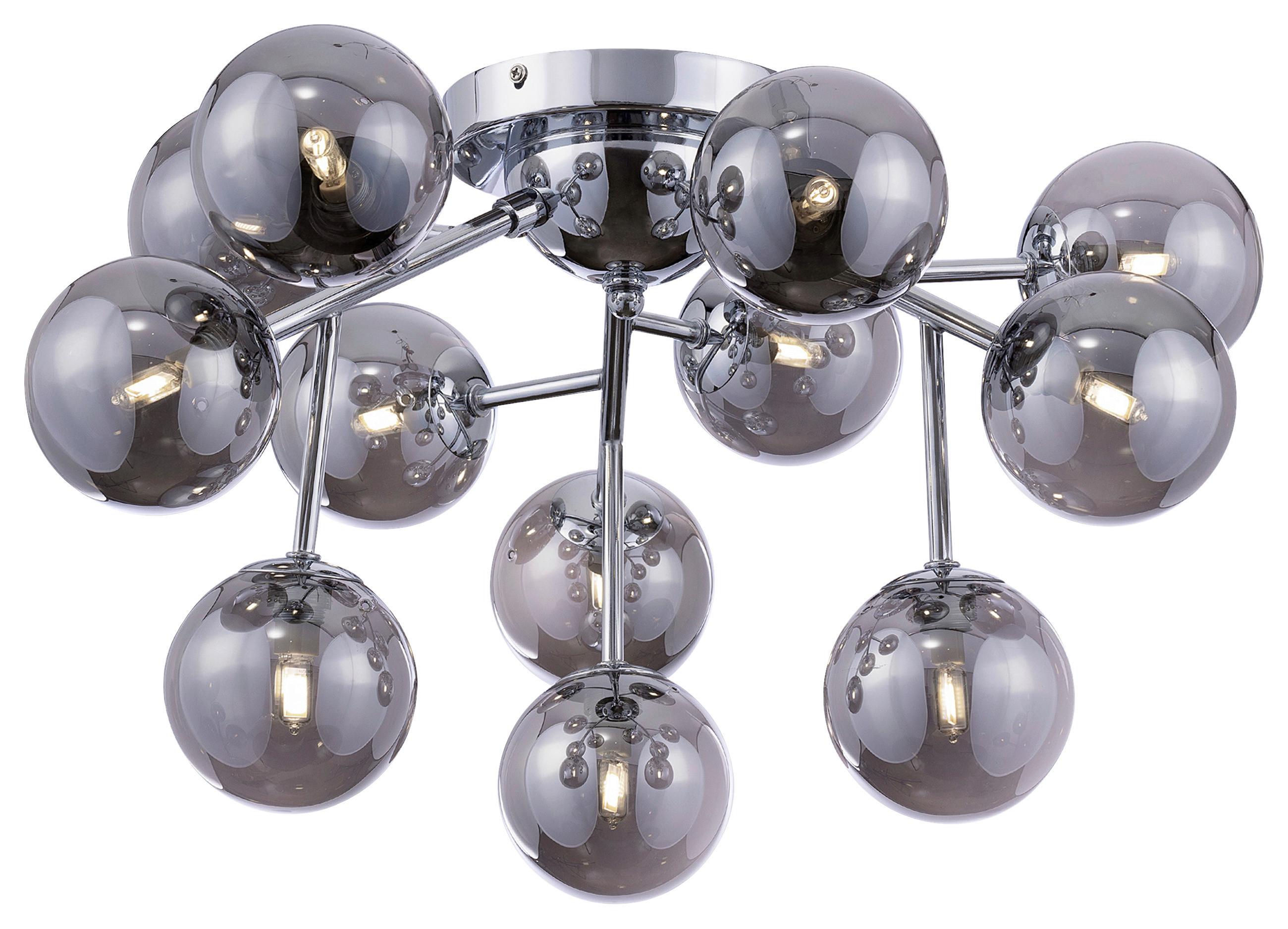 Deckenleuchte Dallas Chromfarben max. 28 Watt - Chromfarben, Trend, Glas/Metall (60/17,5/60cm) - MAYTONI