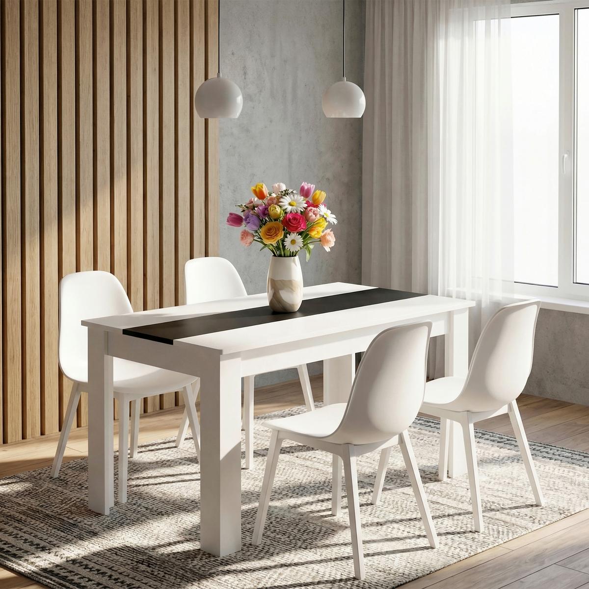 Esstisch Vcm Esstisch "disalo" 140x80 - Weiss/Anthrazit, Modern, Holzwerkstoff (140/80/75cm) - MID.YOU