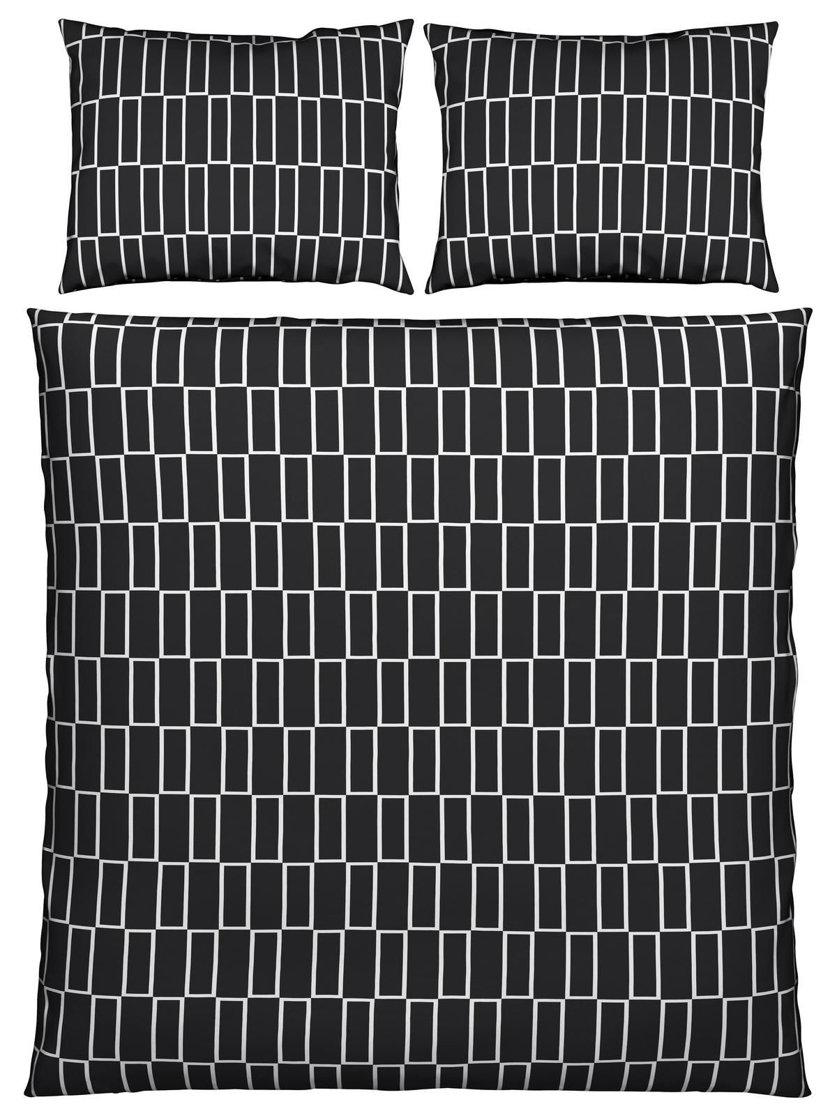 Posteljnina Brigg, Več Barv, 2x60/80, 200/200 - rjavosiva/črna, tekstil (200/200cm) - Modern Living