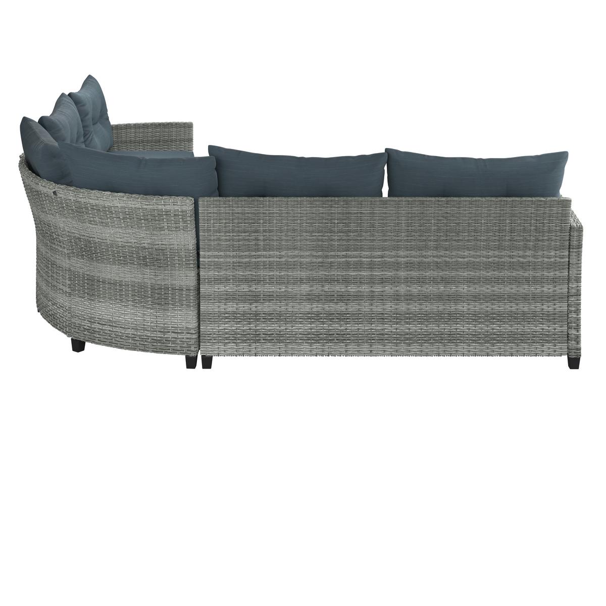 KOMPLET STOŁOWY NA TARAS BILBAO - szary, Modern, tworzywo sztuczne/metal (78kg) - Ambia Garden