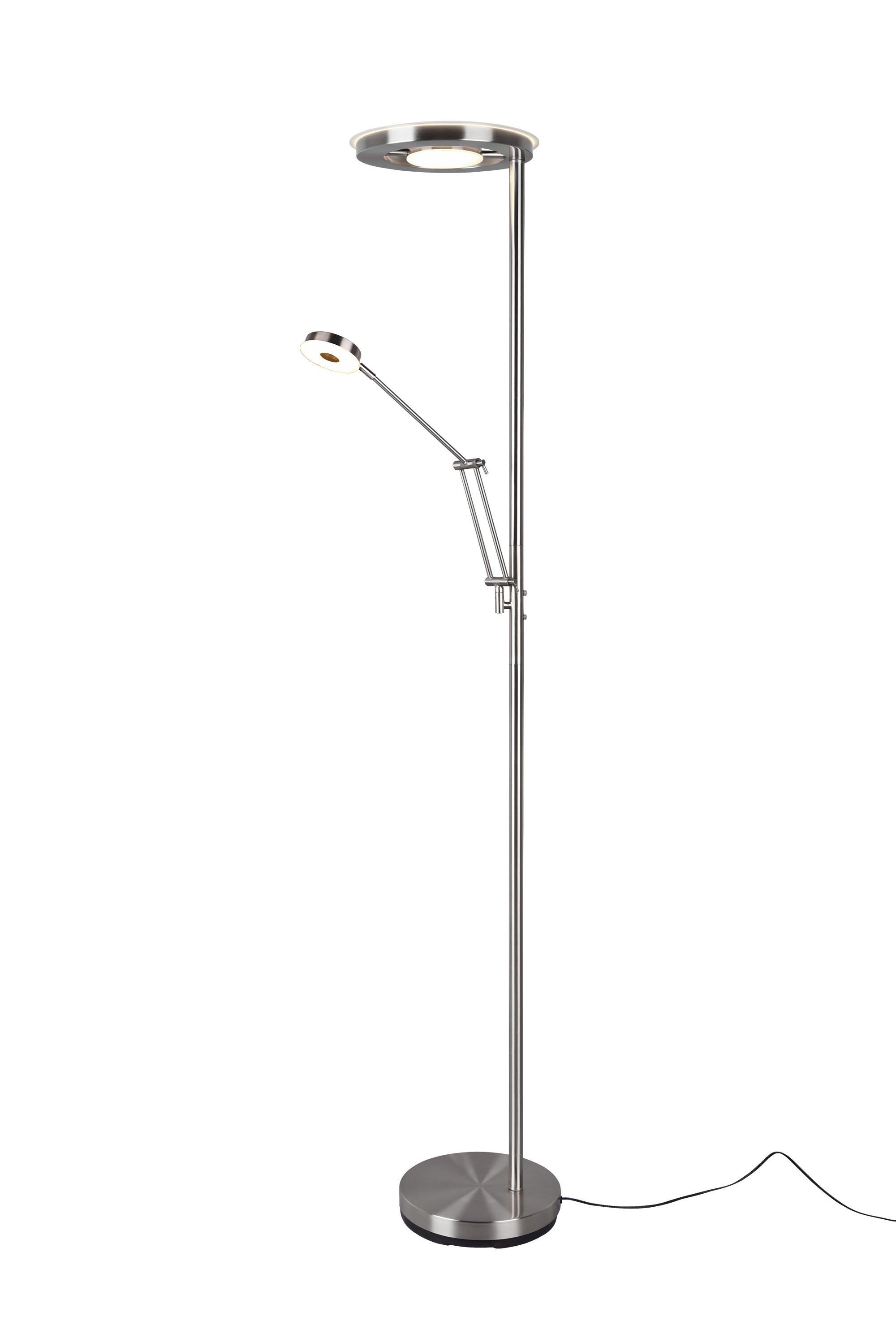 LED-Stehleuchte Barrie Nickelfarben max. 32 Watt - Nickelfarben, Design, Metall (181/30cm) - Trio Leuchten