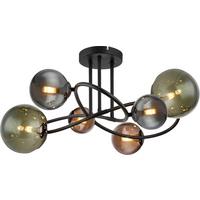 LAMPA SUFITOWA LED 56142-6D RIHA - zielony/petrol, Design, metal/szkło (65/25cm) - Globo