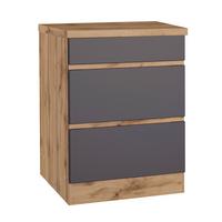 Kochfeldumbauschrank Turin ca. 60x86 cm Grau/Eiche - Eiche Wotan/Grau, Design, Holzwerkstoff (60/86/60cm) - Held