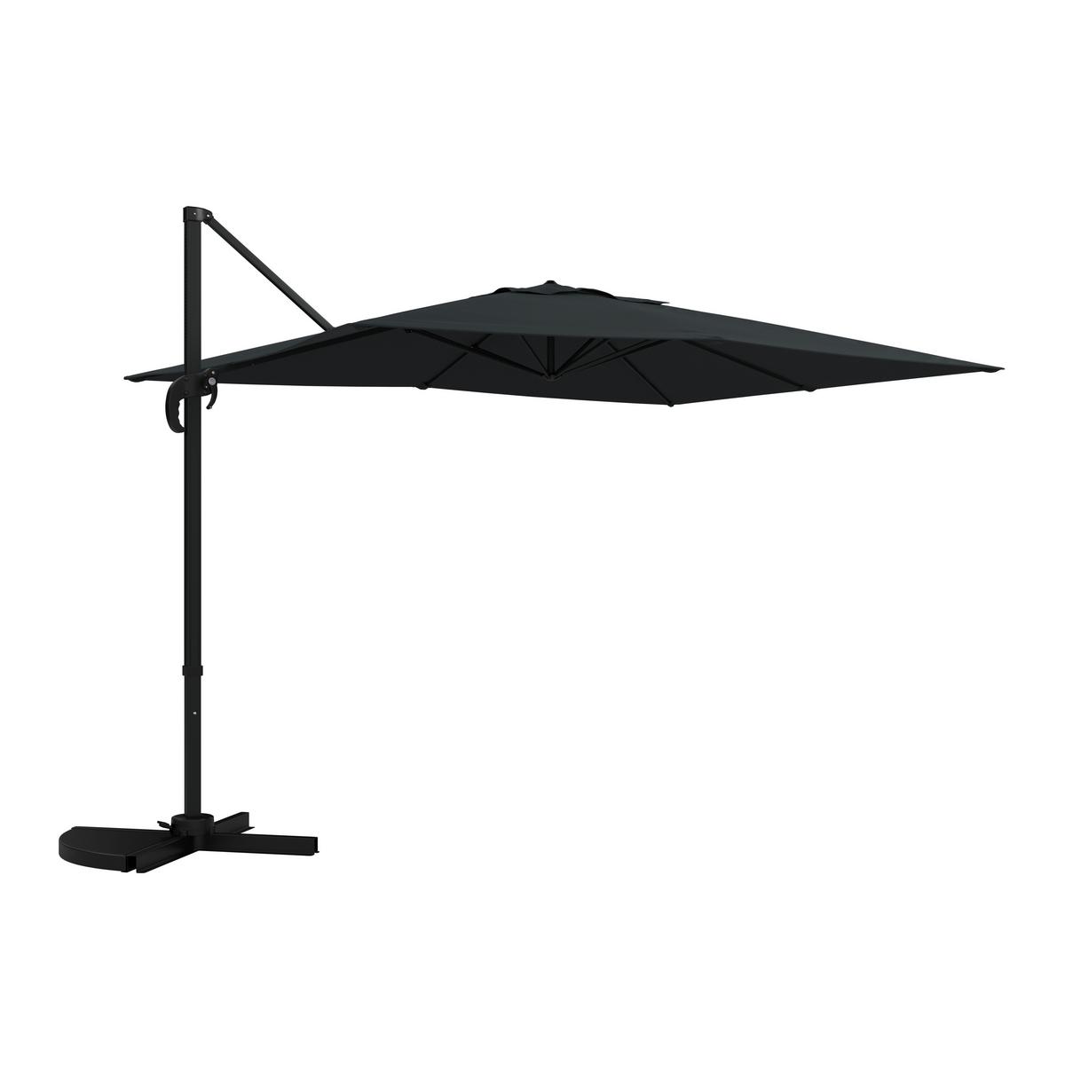Umbrelă de soare Noah - negru, Modern, metal/textil (300/250/250cm) - Mömax