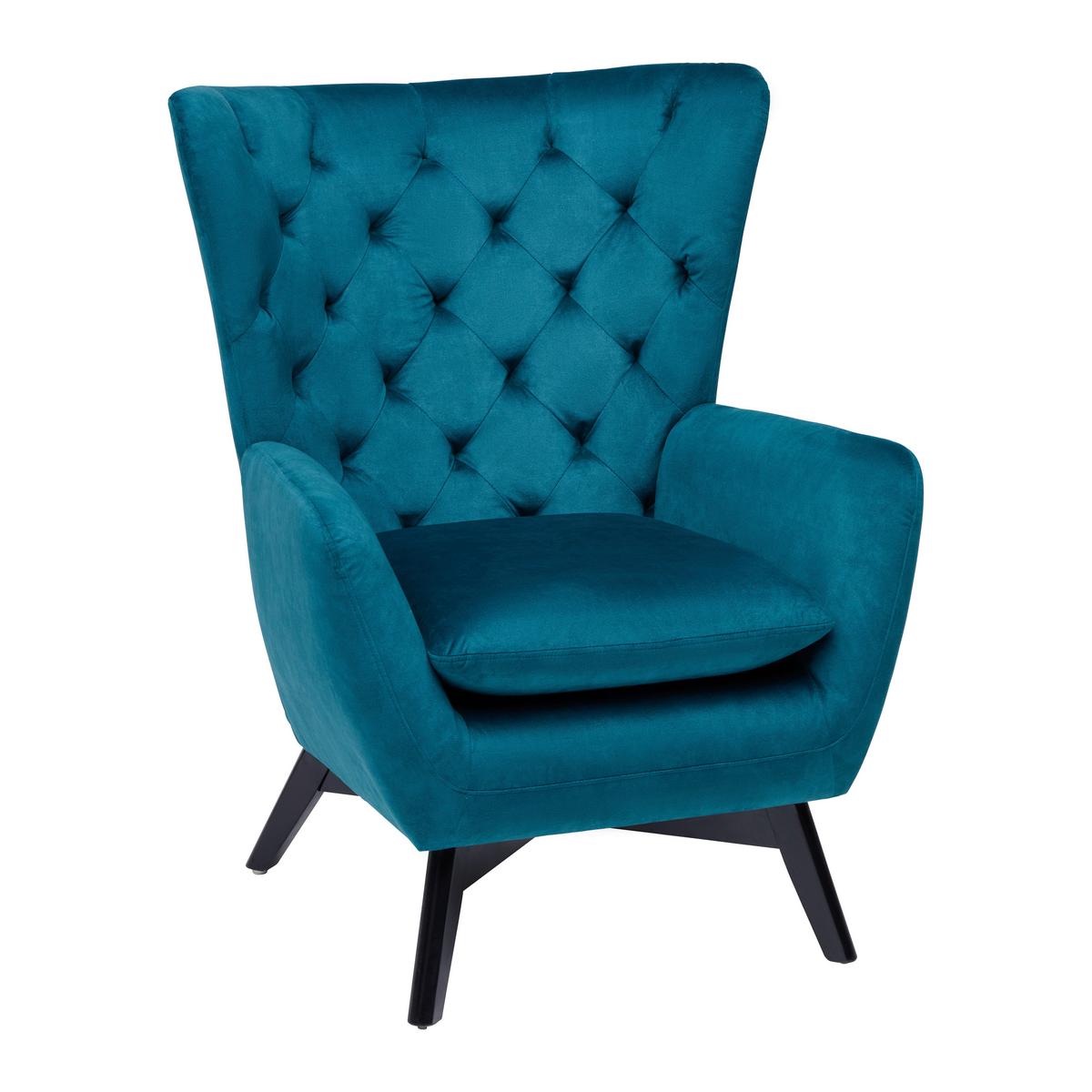 Fotel Vienna - olajkék, Modern, textil/fa (80/84/86cm) - Mömax