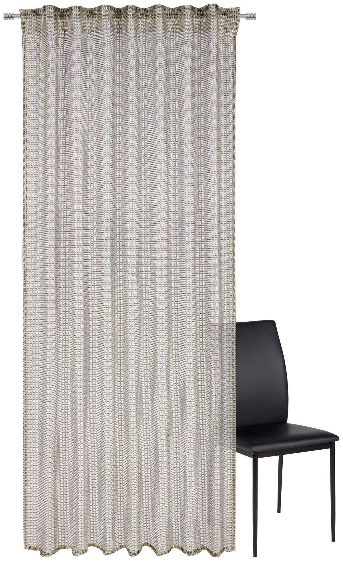 ZASŁONA GOTOWA LUMOS - beżowy/kolor srebrny, Design, tkanina (140/245cm) - Dieter Knoll