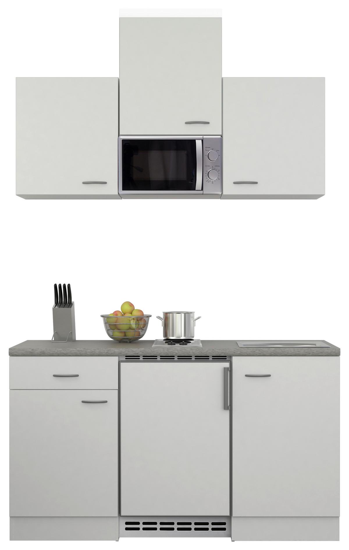 Majhna Kuhinja Z Aparati Wito, Bela - barve nerjavečega jekla/bela, Moderno, umetna masa/leseni material (150cm) - FlexWell