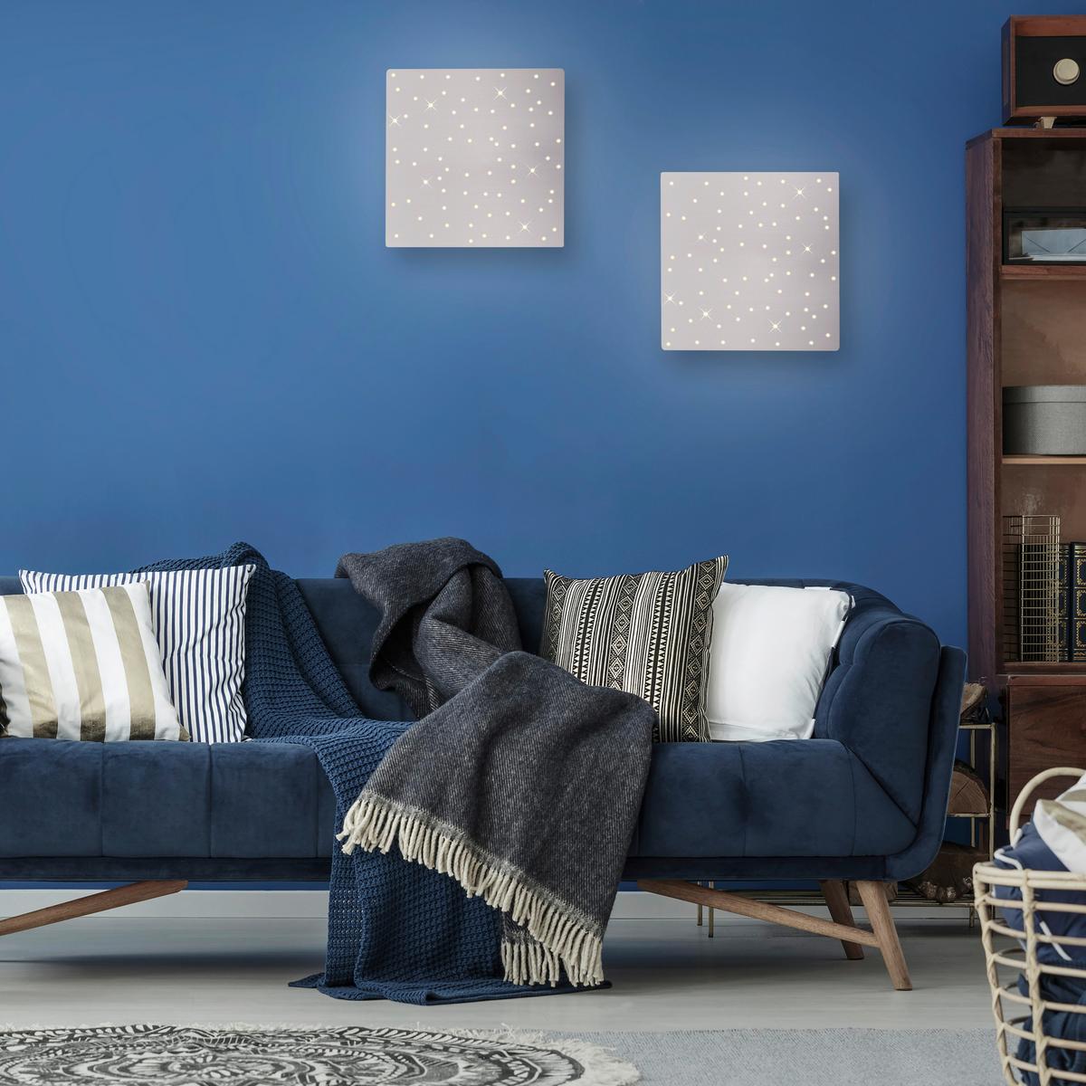 Deckenleuchte Sparkle max. 18 Watt - Silberfarben, Design, Metall (45/45/5cm)