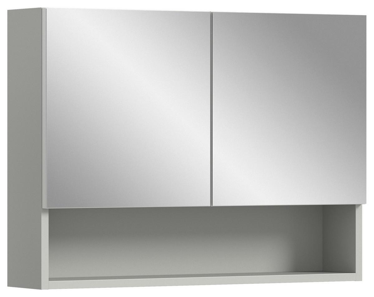 Spiegelschrank Copa ca. 74x55x17 cm Weiß/Grau - Weiß Hochglanz/Weiß, MODERN, Holzwerkstoff (74/55/17cm) - MID.YOU