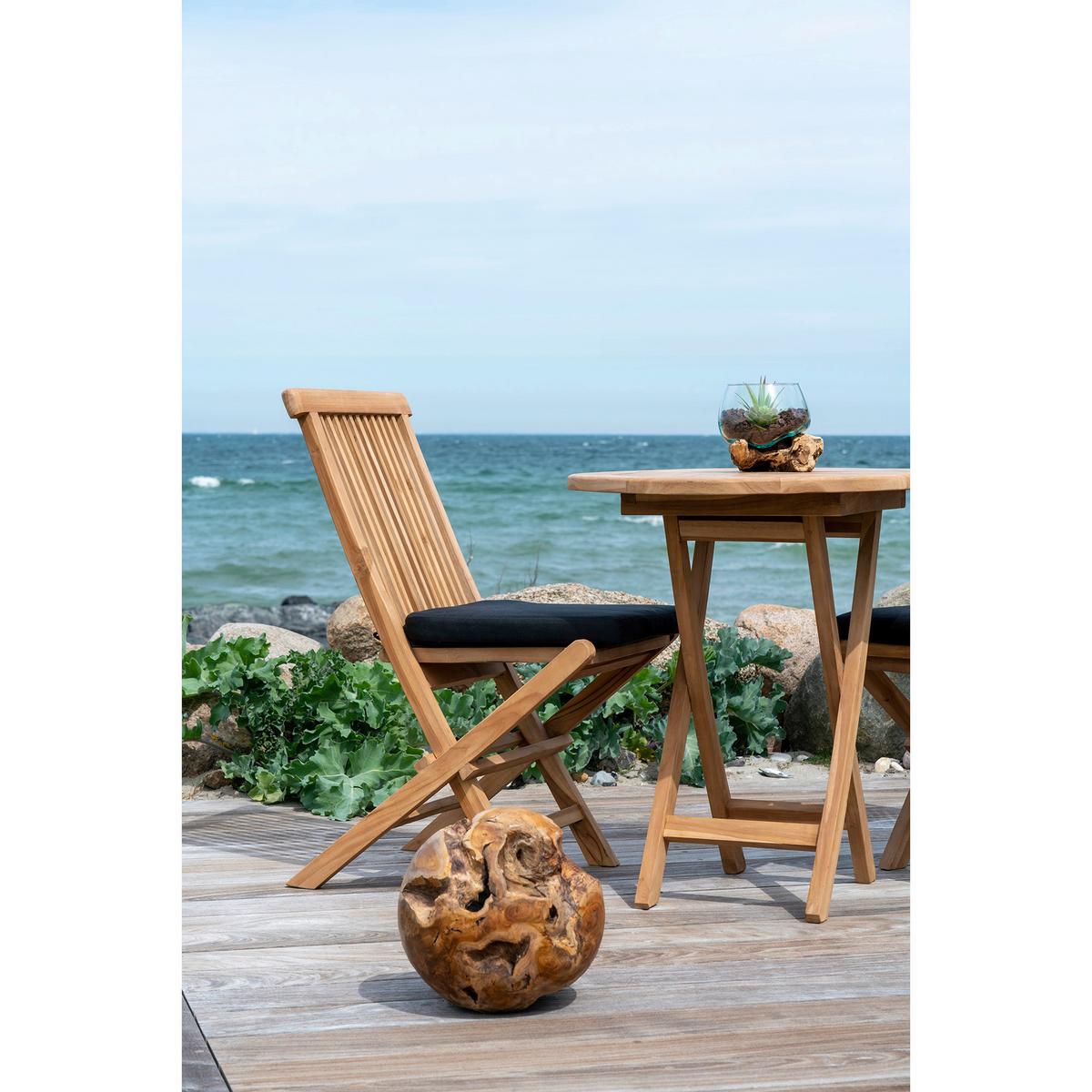 Vase San Marino Waterdrop Transparent/Teakfarben - Transparent/Teakfarben, Design, Glas/Holz (15/15/15cm)