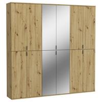 Garderobenschrank Projekt X ca. 183x193 cm Artisan Eiche - Schwarz, KONVENTIONELL, Glas/Holzwerkstoff (183/193/34cm) - MID.YOU