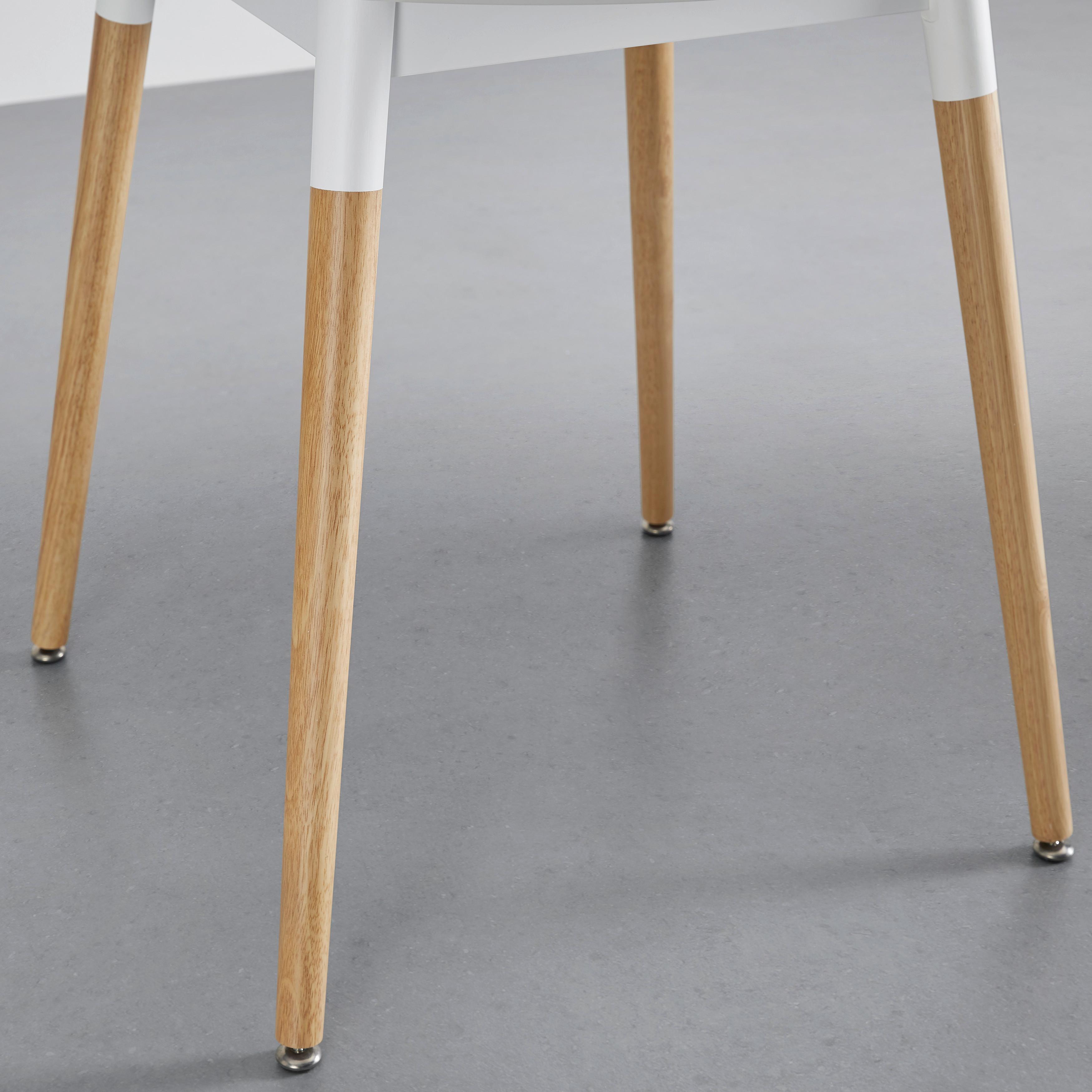 MATBORD GAIA - vit/ekfärgad, Modern, trämaterial/trä (90/90/75cm) - Bessagi Home