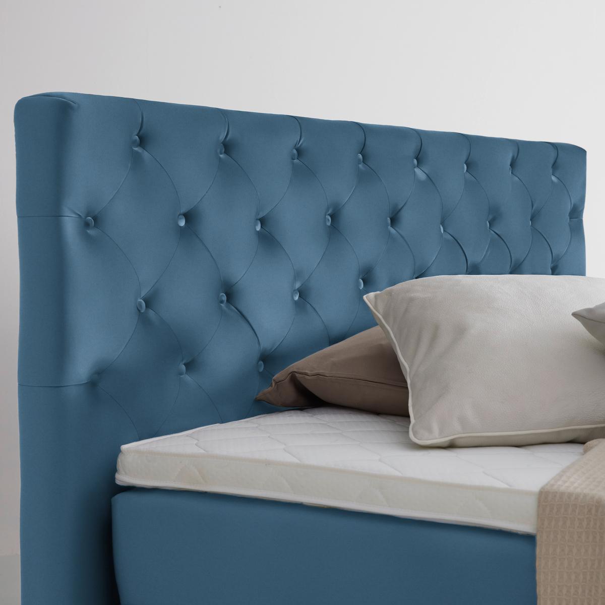 Boxspringbett Chester Blau ca. 180x200cm - Blau/Schwarz, Holzwerkstoff/Kunststoff (180/200cm) - Mömax