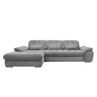 Ecksofa Rigatti mit Bettkasten ca. 184x314 cm Silberfarben - Chromfarben/Anthrazit, MODERN, Textil/Metall (184/314cm) - Livetastic