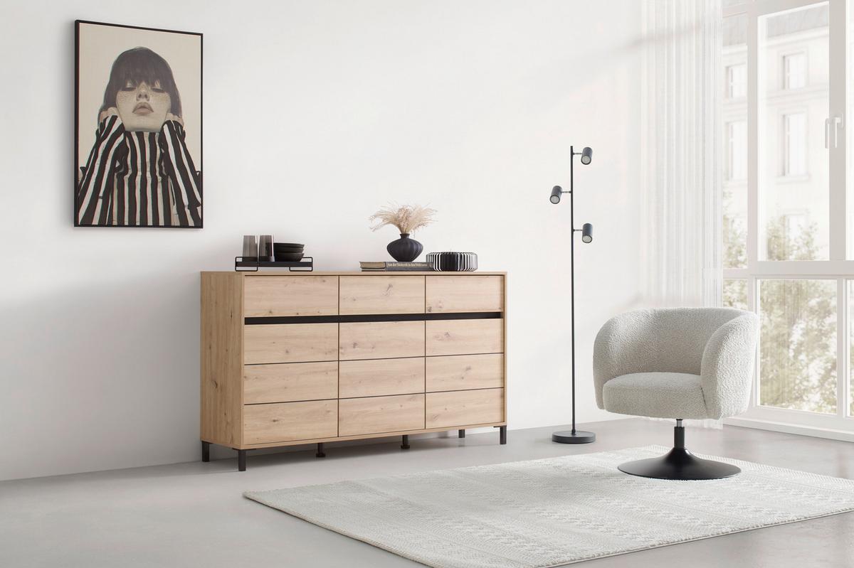 Sideboard Arran Eiche Artisan - Eiche Artisan, Modern, Holzwerkstoff (157/90/40cm) - Mömax