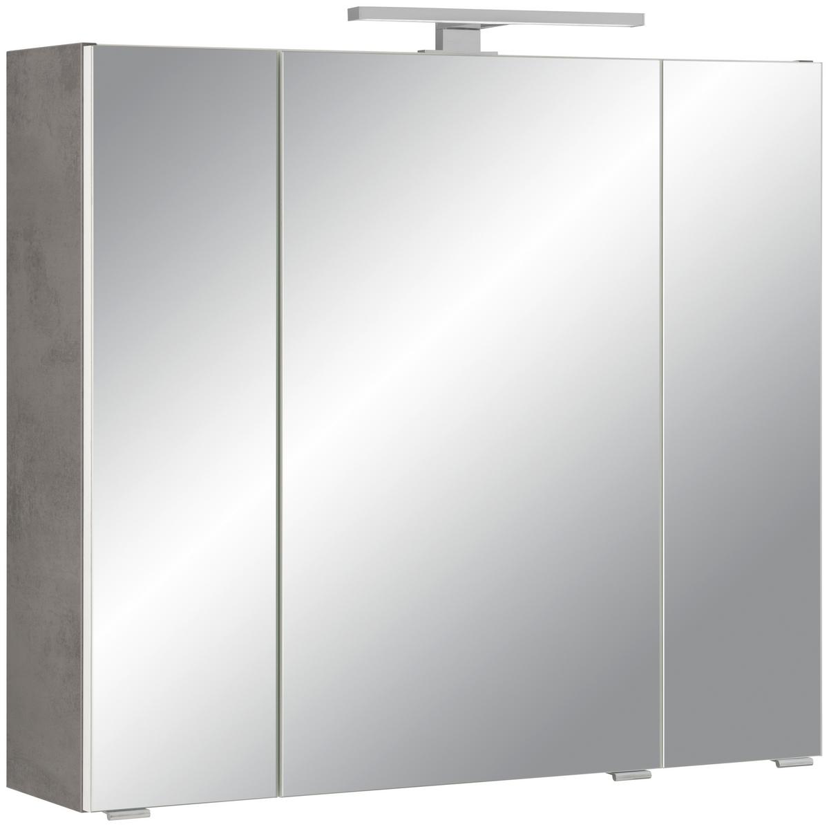 Omara Z Ogledalom Carin -Exklusiv-, Temno Siva, Led - barve kroma/temno siva, Moderno, steklo/leseni material (80/70/20cm) - Mömax