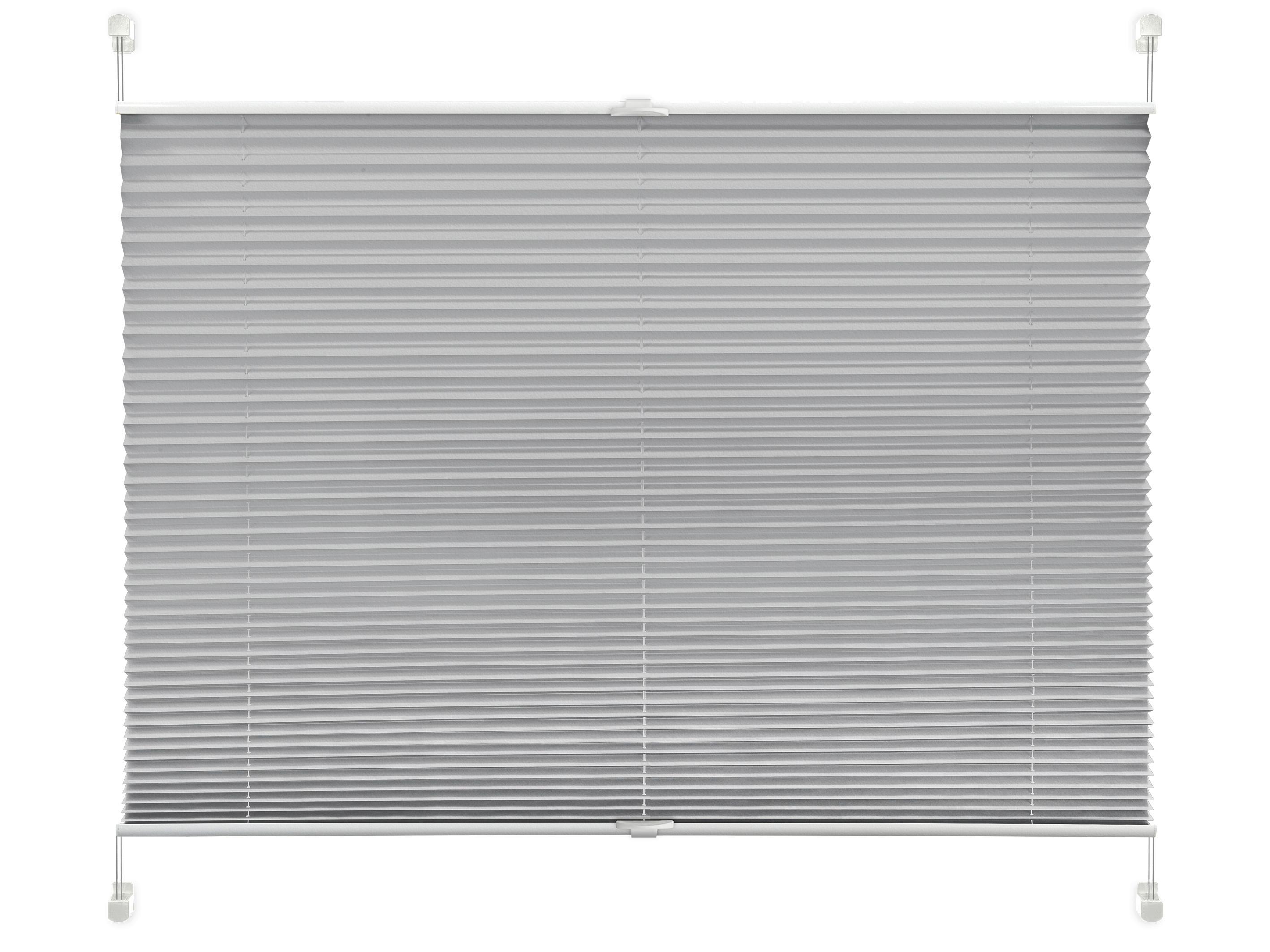 Plissee Solid Crash Silber ca. 105x130cm - Grau, Basics, Textil (105/130cm)