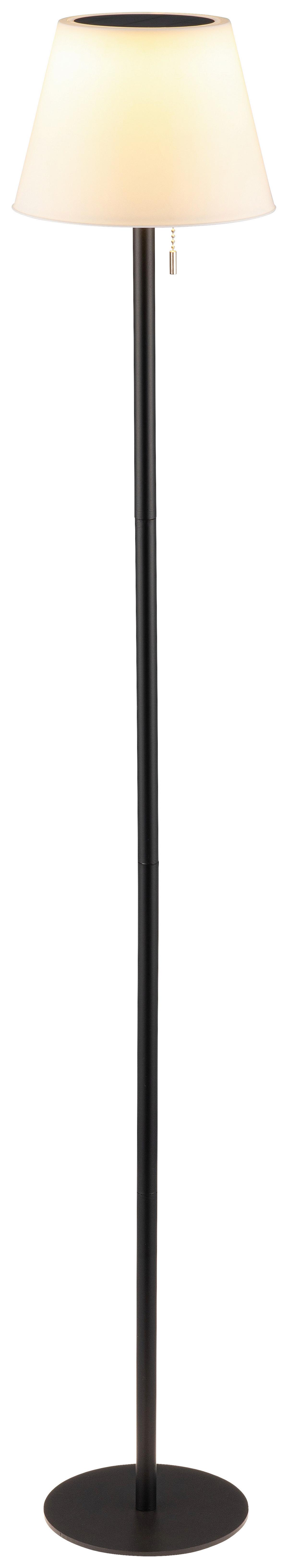 Solarleuchte Steh Schwarz/Weiß max. 0,6 Watt - Schwarz/Weiß, ROMANTIK / LANDHAUS, Kunststoff/Metall (22/137cm) - Mömax