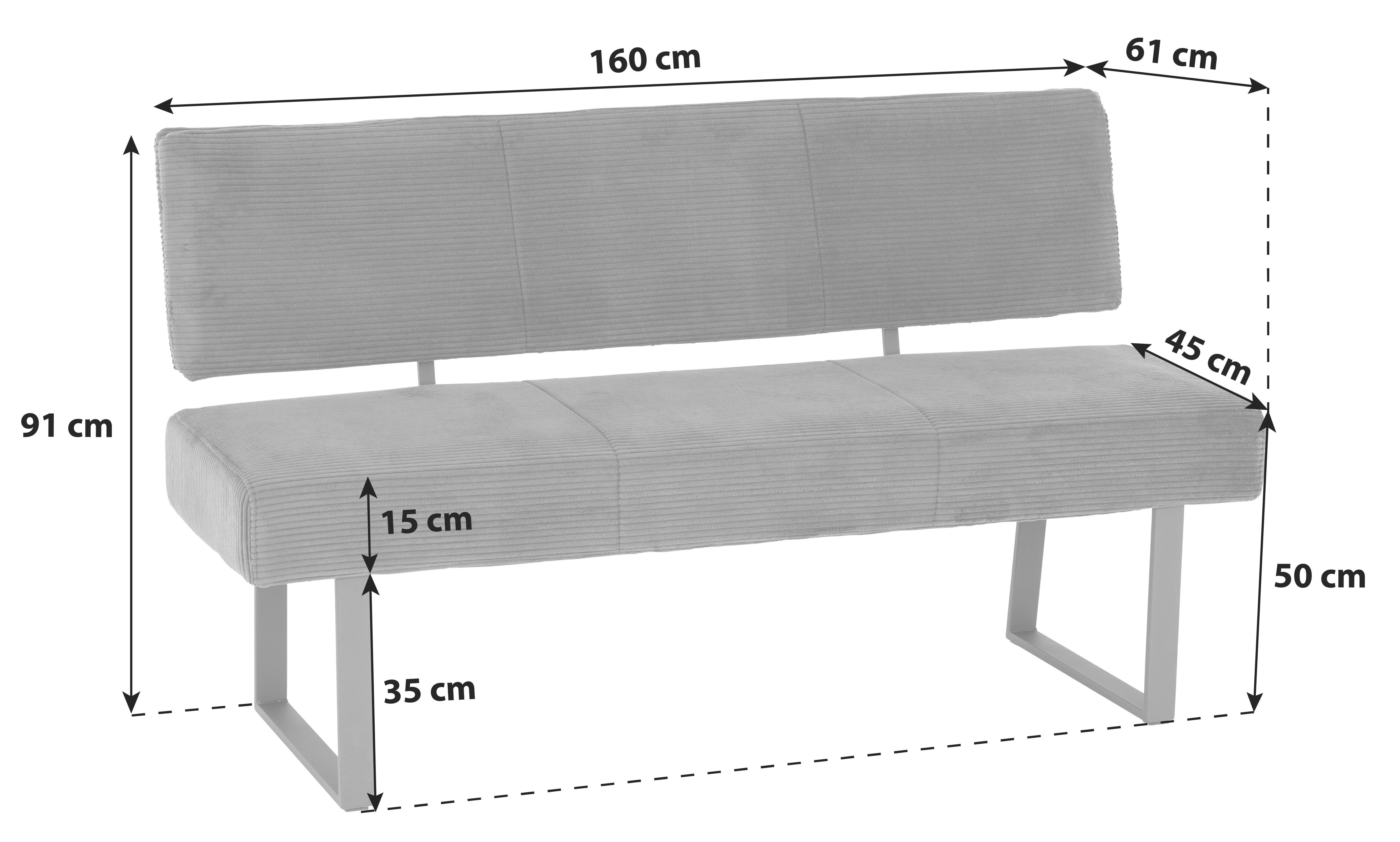 Klop Olivia, Antracit - črna/antracit, Moderno, kovina/tekstil (160/91/61cm)
