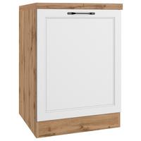 Küchenunterschrank Meran ca. 60x86x60 cm Weiß/Eiche - Eiche Wotan/Schwarz, LIFESTYLE, Holzwerkstoff/Metall (60/86/60cm) - Held