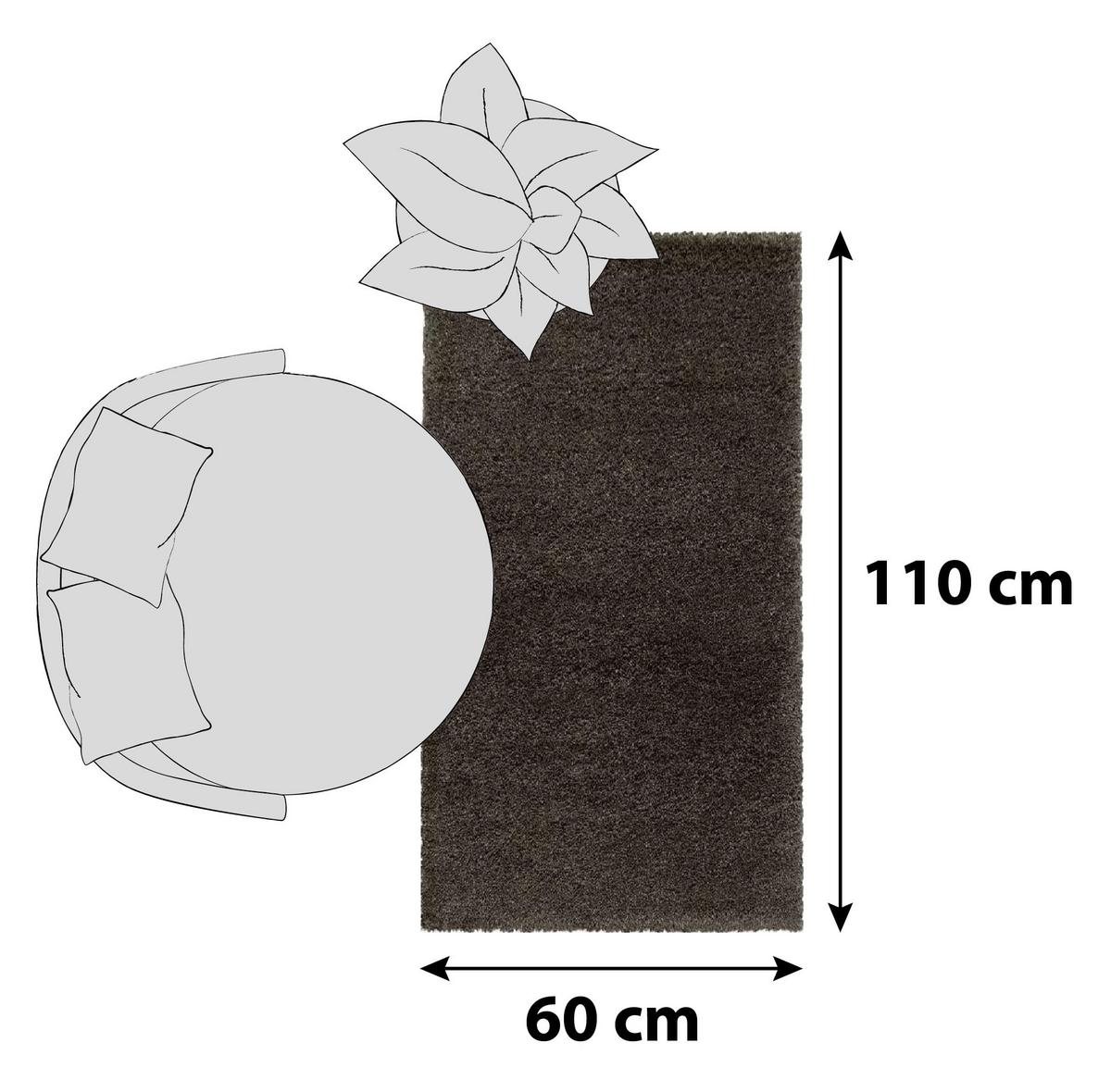 Hochflorteppich Fluffy Braun ca. 60x110cm - Braun, Basics, Textil (60/110cm)