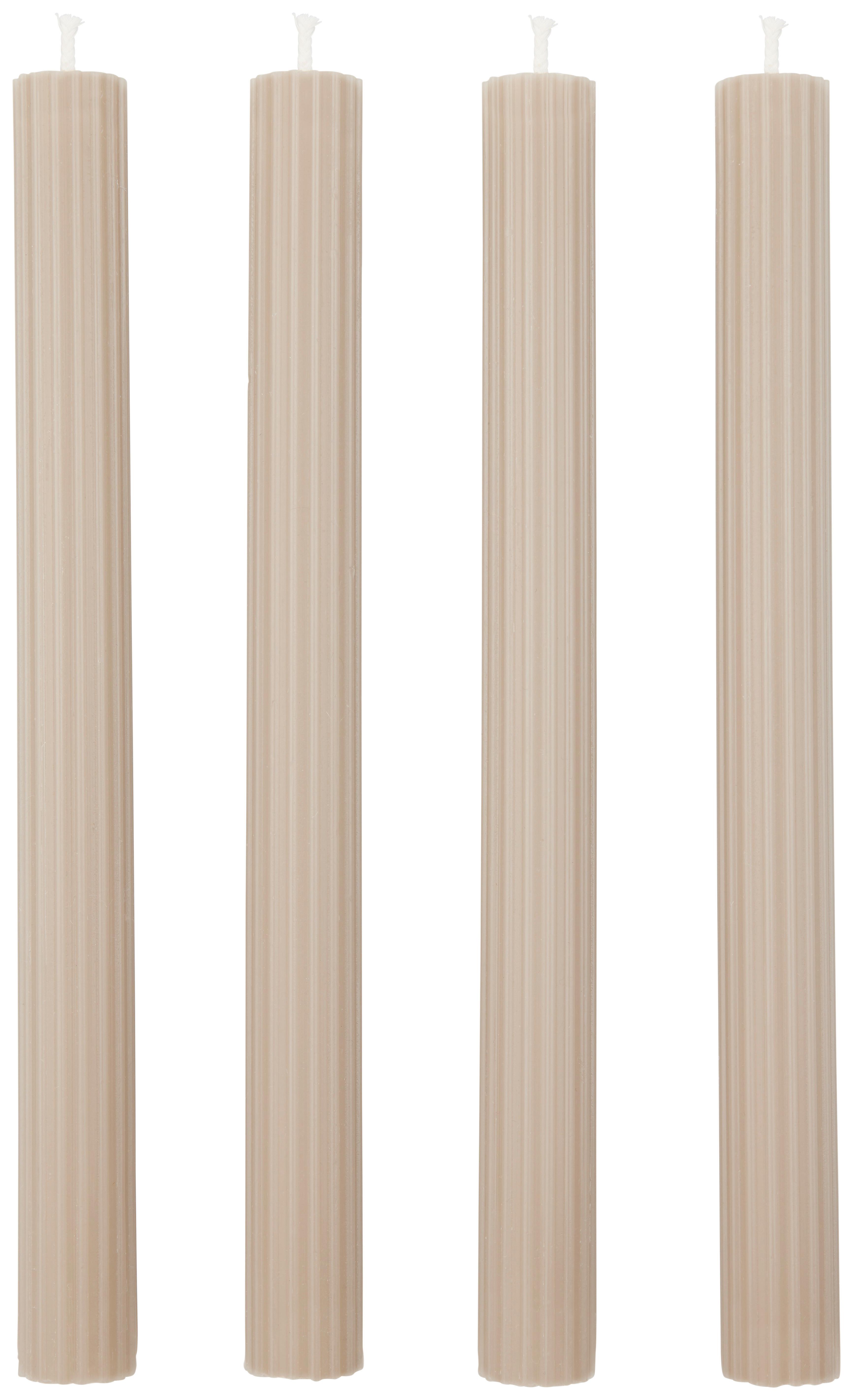 Hengergyertyakészlet Classic I - bézs, Basics, természetes anyagok/paraffin (2,2/25cm) - Modern Living