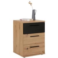 Nachttisch In Schwarz/eichefarben - Eichefarben/Schwarz, Konventionell, Holzwerkstoff/Kunststoff (45/63/41cm) - Mömax