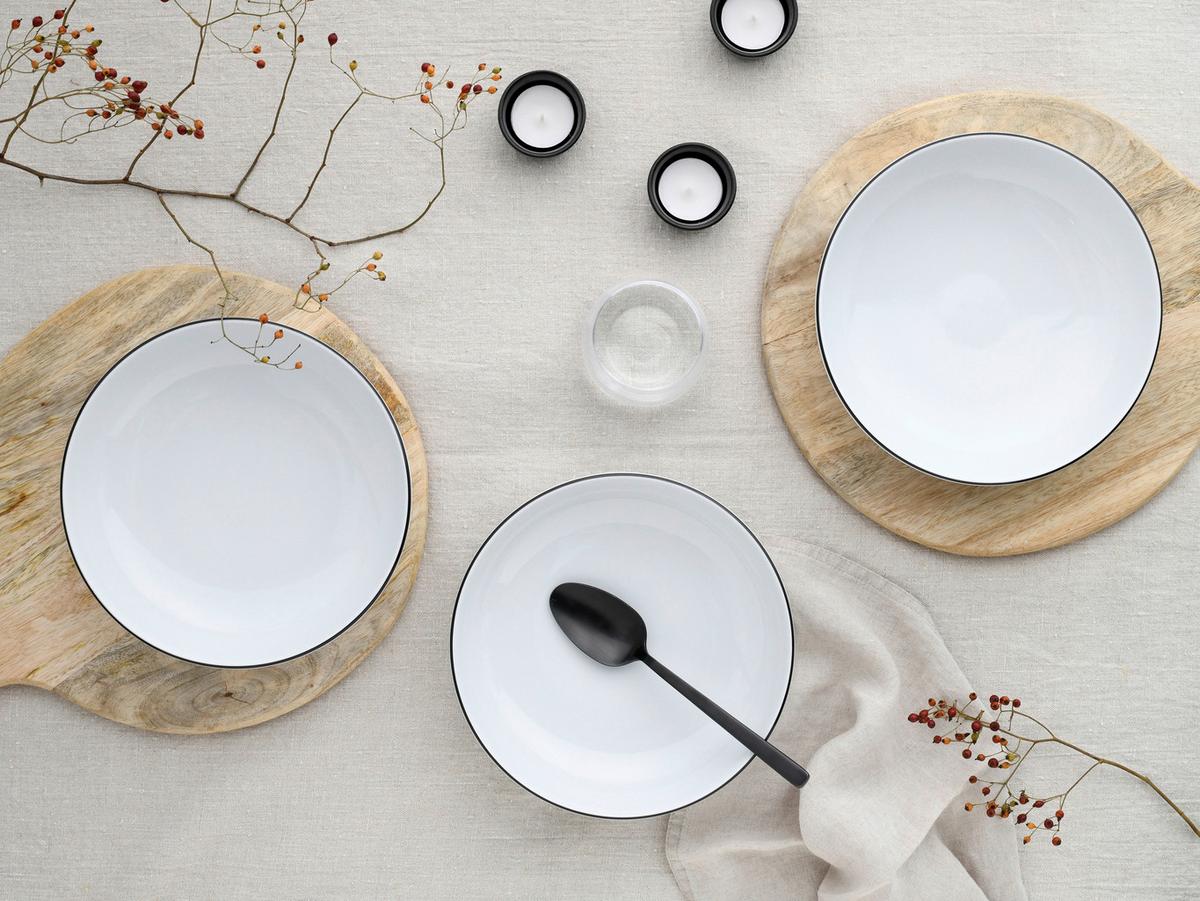 Set Posod All Round Black Line, 4-Delni - črna/bela, Design, keramika (21cm) - Creatable