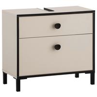 Waschbeckenunterschrank Edda Creme/Beige/Schwarz - Beige/Creme, MODERN, Holzwerkstoff (65,1/59,1/33,0cm) - MID.YOU