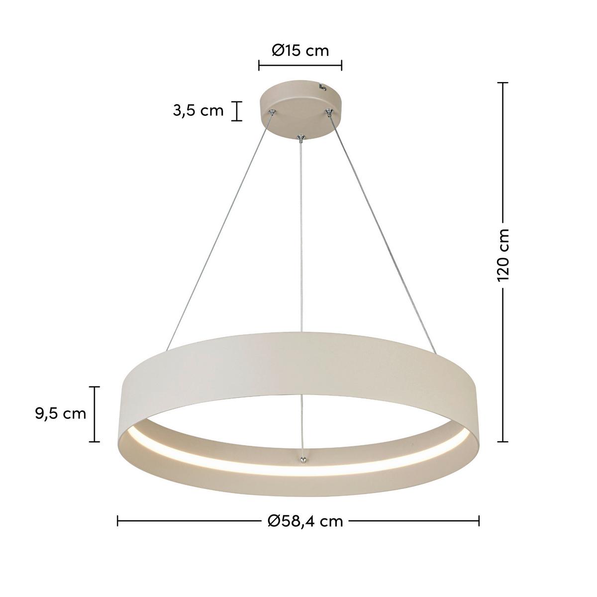 LAMPA WISZĄCA TERESA - biały/kolor piaskowy, Trend, tworzywo sztuczne/metal (58,4/120cm) - Collet's Monde