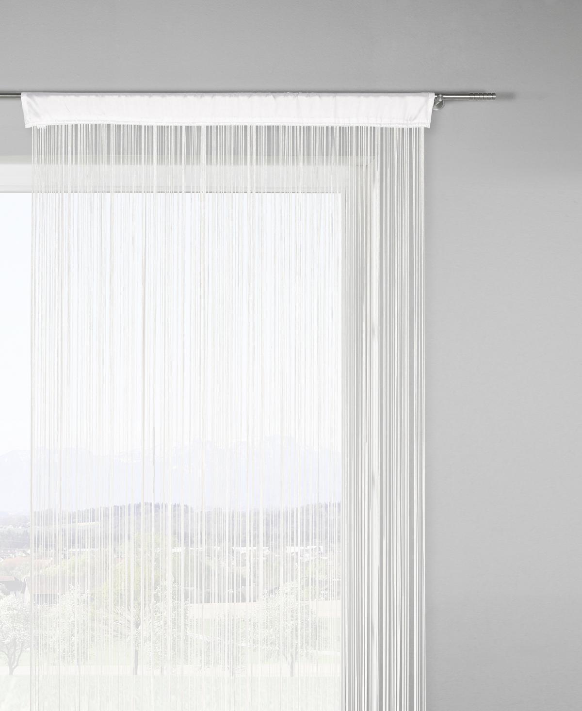 Perdea cu franjuri Promotion - alb, Konventionell, textil (90/200cm) - Based
