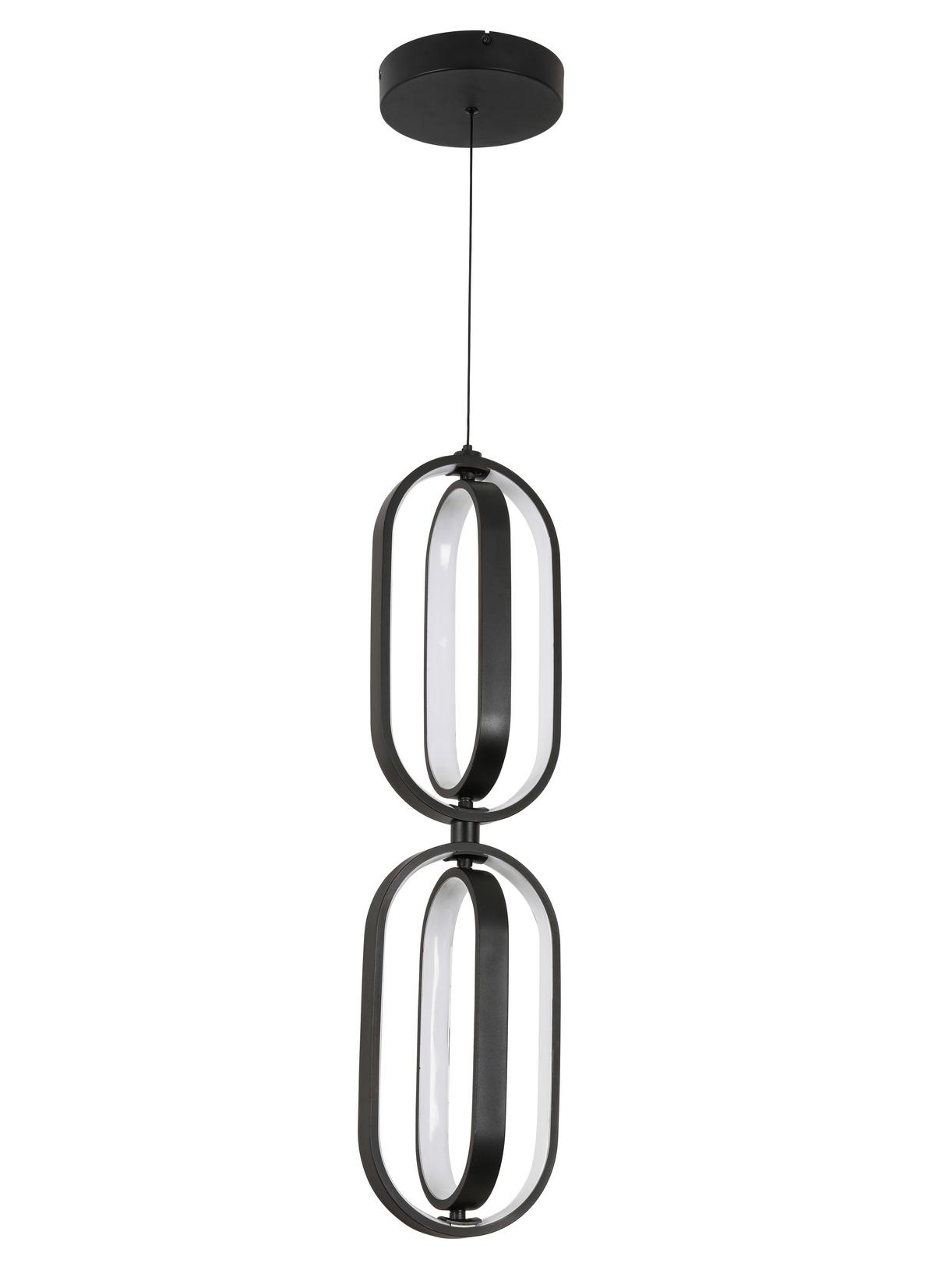 LAMPA WISZĄCA LED NIMA - czarny, Design, tworzywo sztuczne/metal (21/200cm) - Novel
