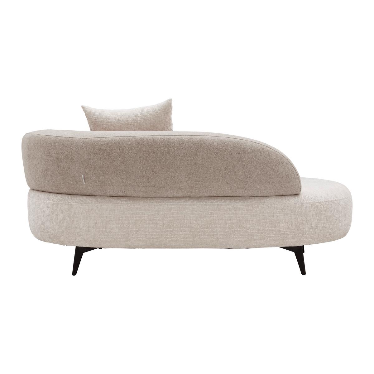 Recamiere Bondy Beige - Beige/Schwarz, MODERN, Textil/Metall (105/73/180cm) - Premium Living