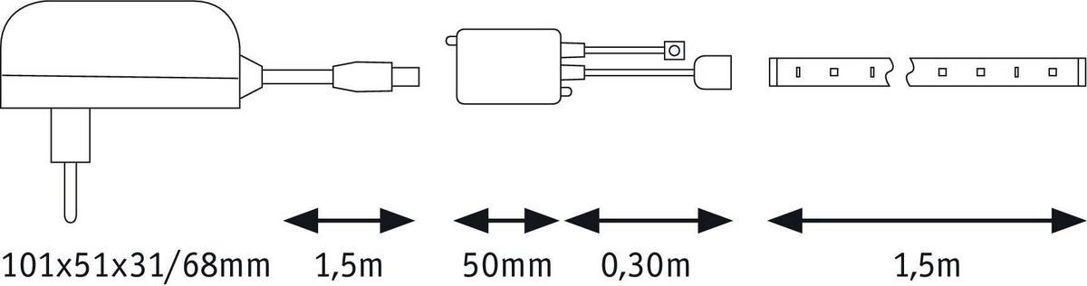 LED-Strip SimpLED in Weiß max. 10 Watt - Weiß, Basics, Kunststoff/Metall (150cm) - Paulmann