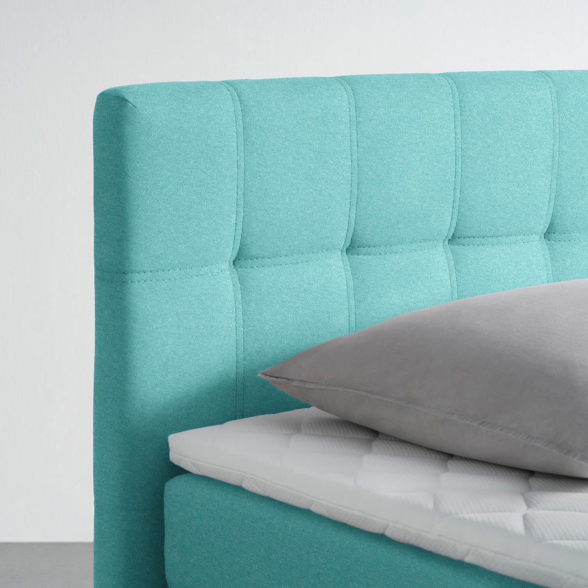 Boxspringbett Miami in Türkis ca. 90x200cm - Türkis/Schwarz, KONVENTIONELL, Holz/Holzwerkstoff (90/200cm) - Mömax