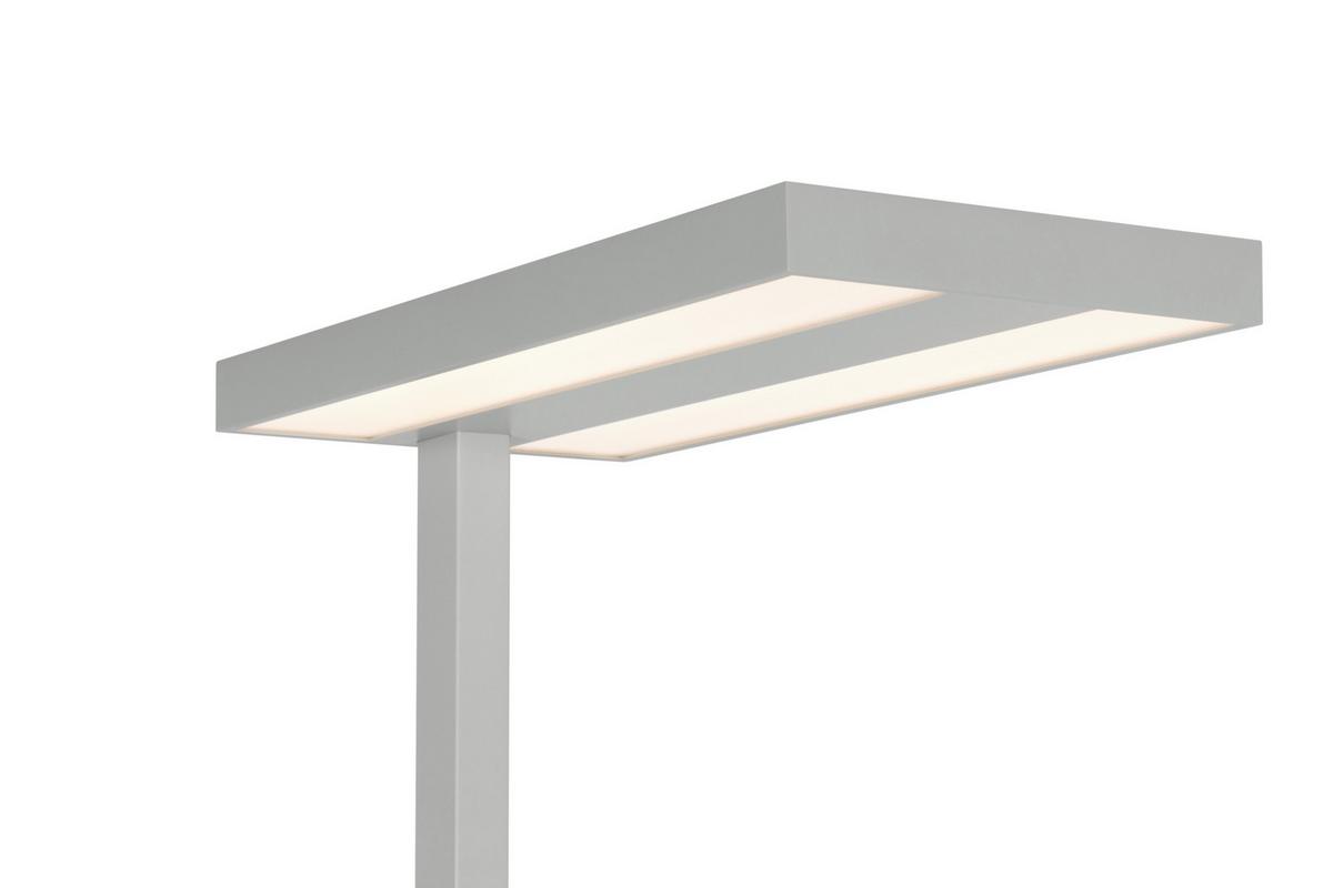 LAMPA STOJĄCA LED WORK *SBN* - kolor srebrny/przejrzysty, Konventionell, tworzywo sztuczne/metal (61/28/195cm) - Novel