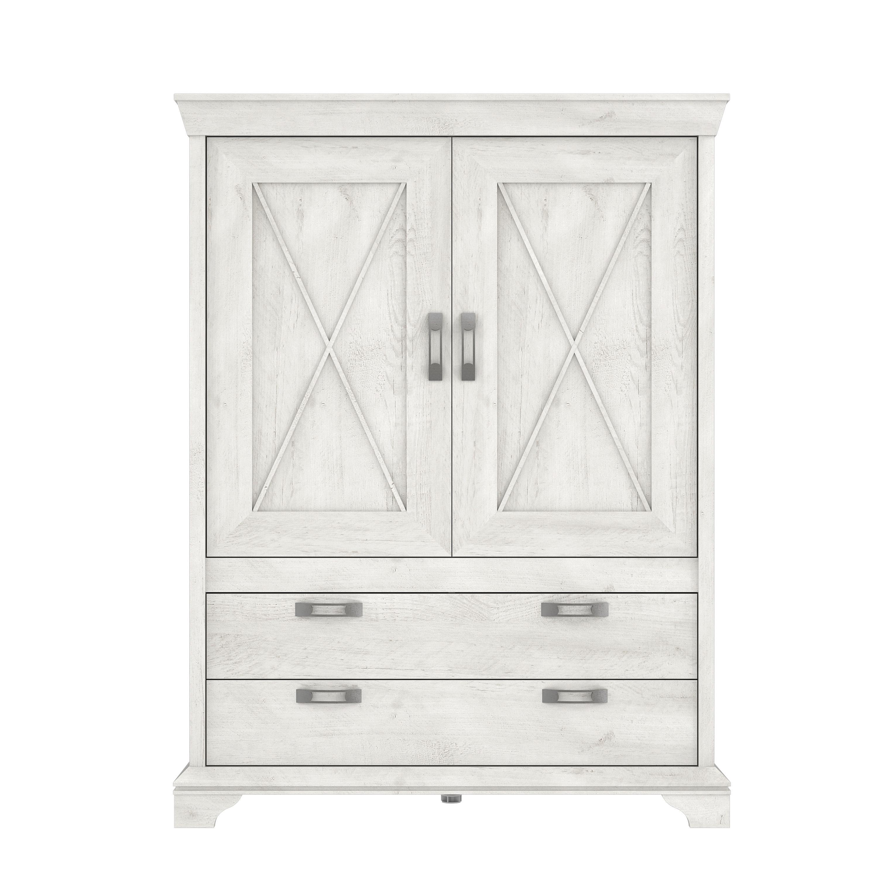 Vitrina Kashmir - bijela/srebrne boje, Konvencionalno, drvni materijal/metal (123/162,3/48,2cm) - Premium Living