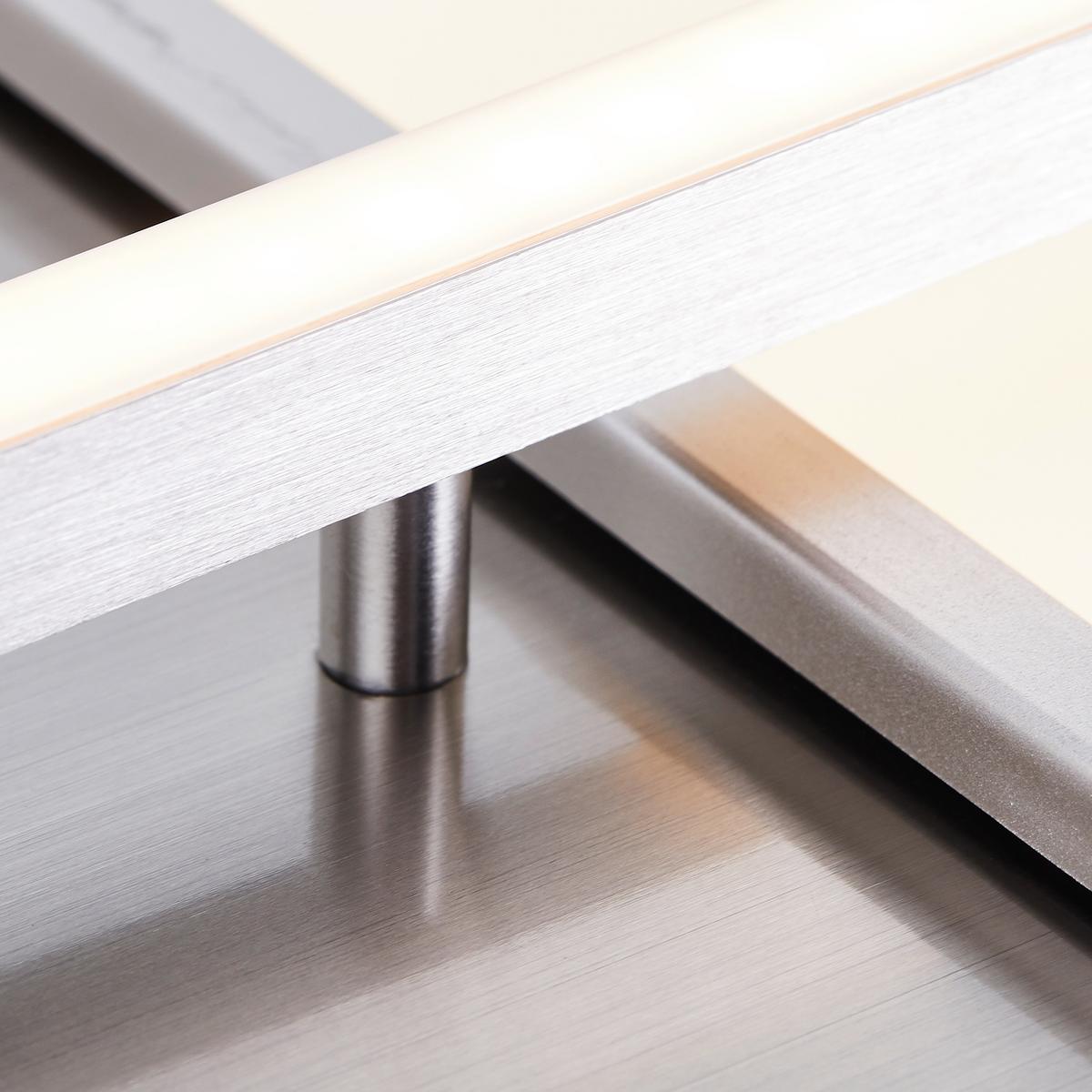 LED-Deckenleuchte Zelia Nickelfarben max. 20 Watt - Nickelfarben, Design, Kunststoff/Metall (6,4/40/40cm) - Brilliant