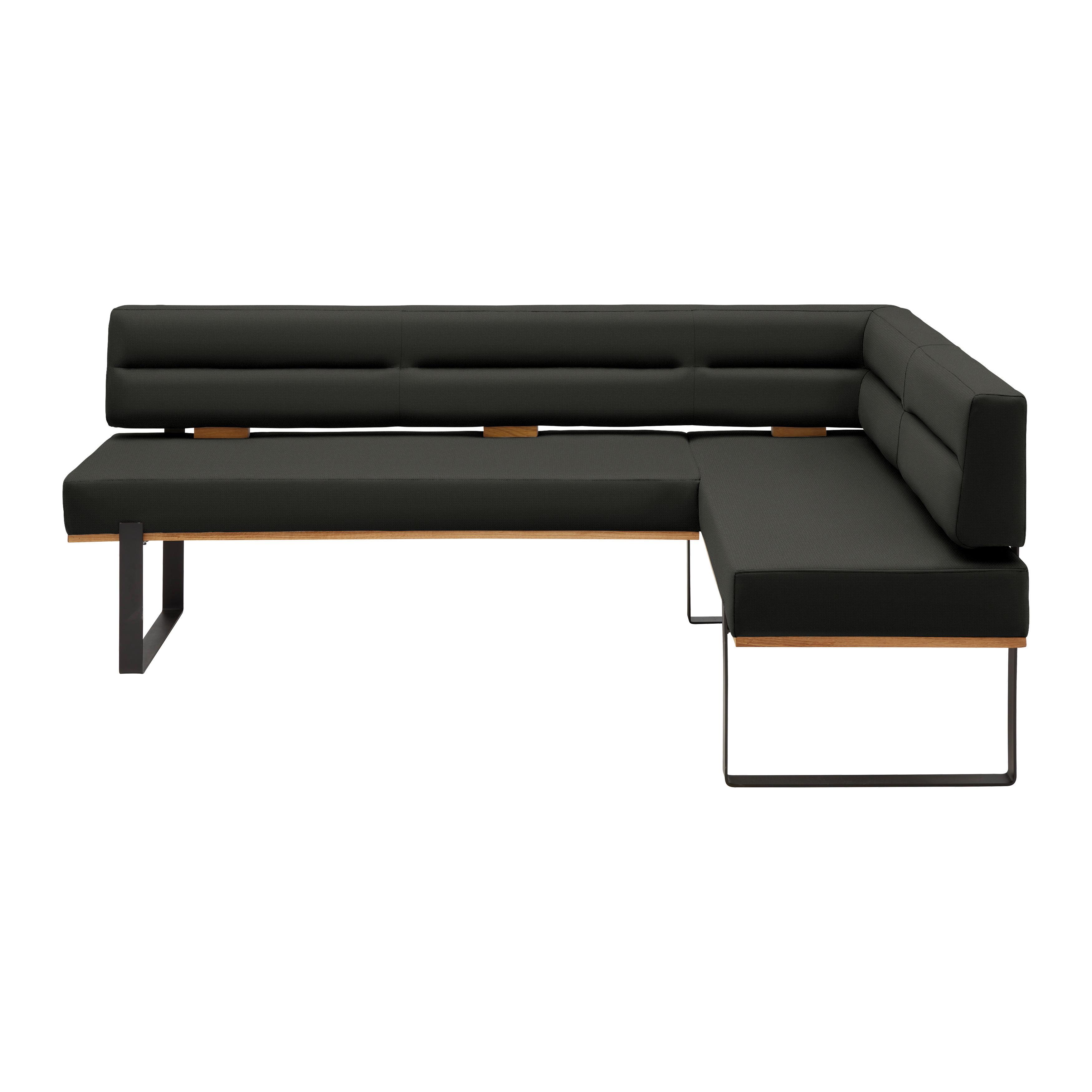 Eckbank Canon LI. in Graphitfarben - Graphitfarben/Schwarz, KONVENTIONELL, Holz/Textil (220/85/160cm) - Based