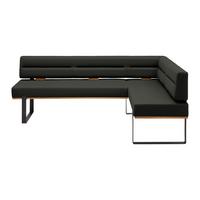 Eckbank Canon LI. in Graphitfarben - Graphitfarben/Schwarz, KONVENTIONELL, Holz/Textil (220/85/160cm) - Based