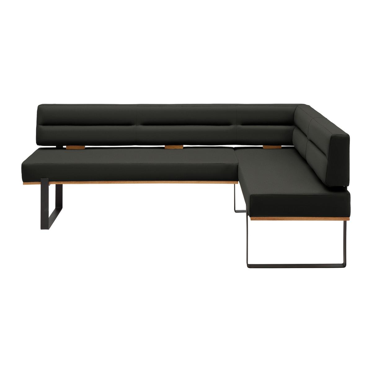 Eckbank Canon LI. in Graphitfarben - Graphitfarben/Schwarz, KONVENTIONELL, Holz/Textil (220/85/160cm) - Based