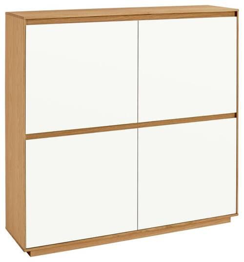 SZAFKA NA BUTY V 100 - biały/dąb bianco, Design, materiał drewnopochodny/drewno (127/124/37cm)