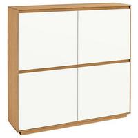 SZAFKA NA BUTY V 100 - biały/dąb bianco, Design, materiał drewnopochodny/drewno (127/124/37cm)