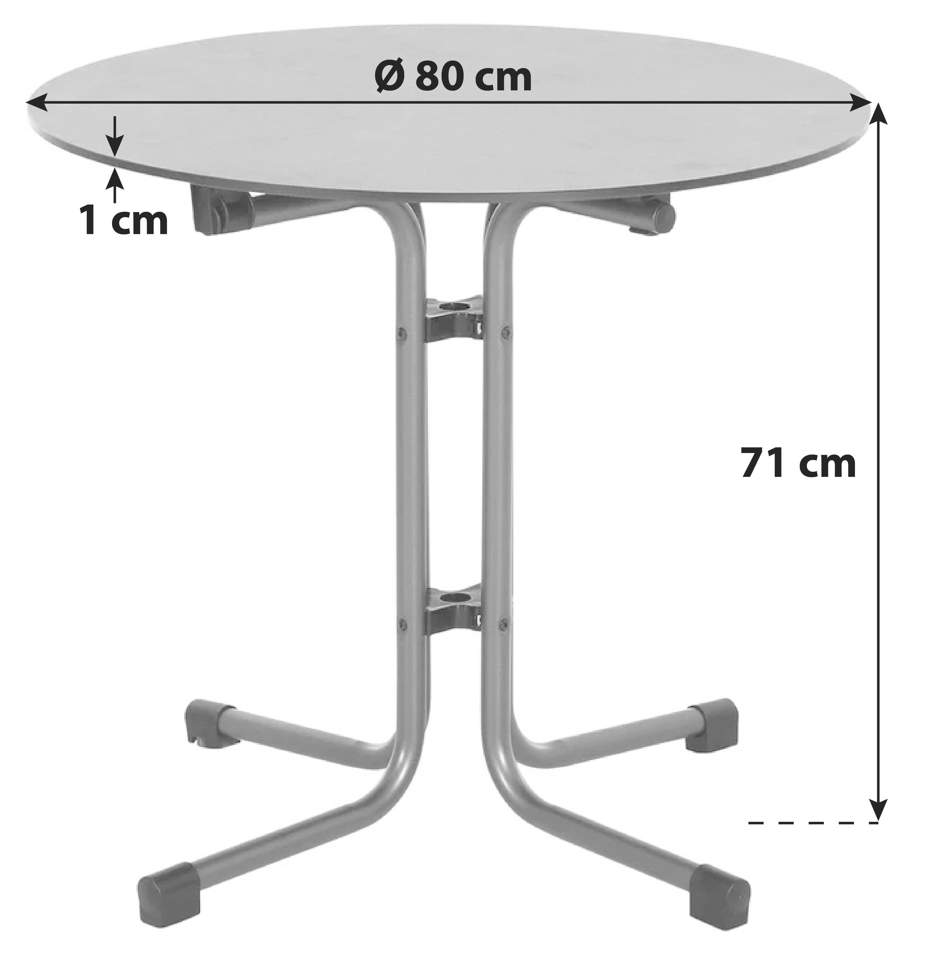 GARTENKLAPPTISCH K95700 - Anthrazit, KONVENTIONELL, Holzwerkstoff/Kunststoff (80/71cm) - Siena Garden