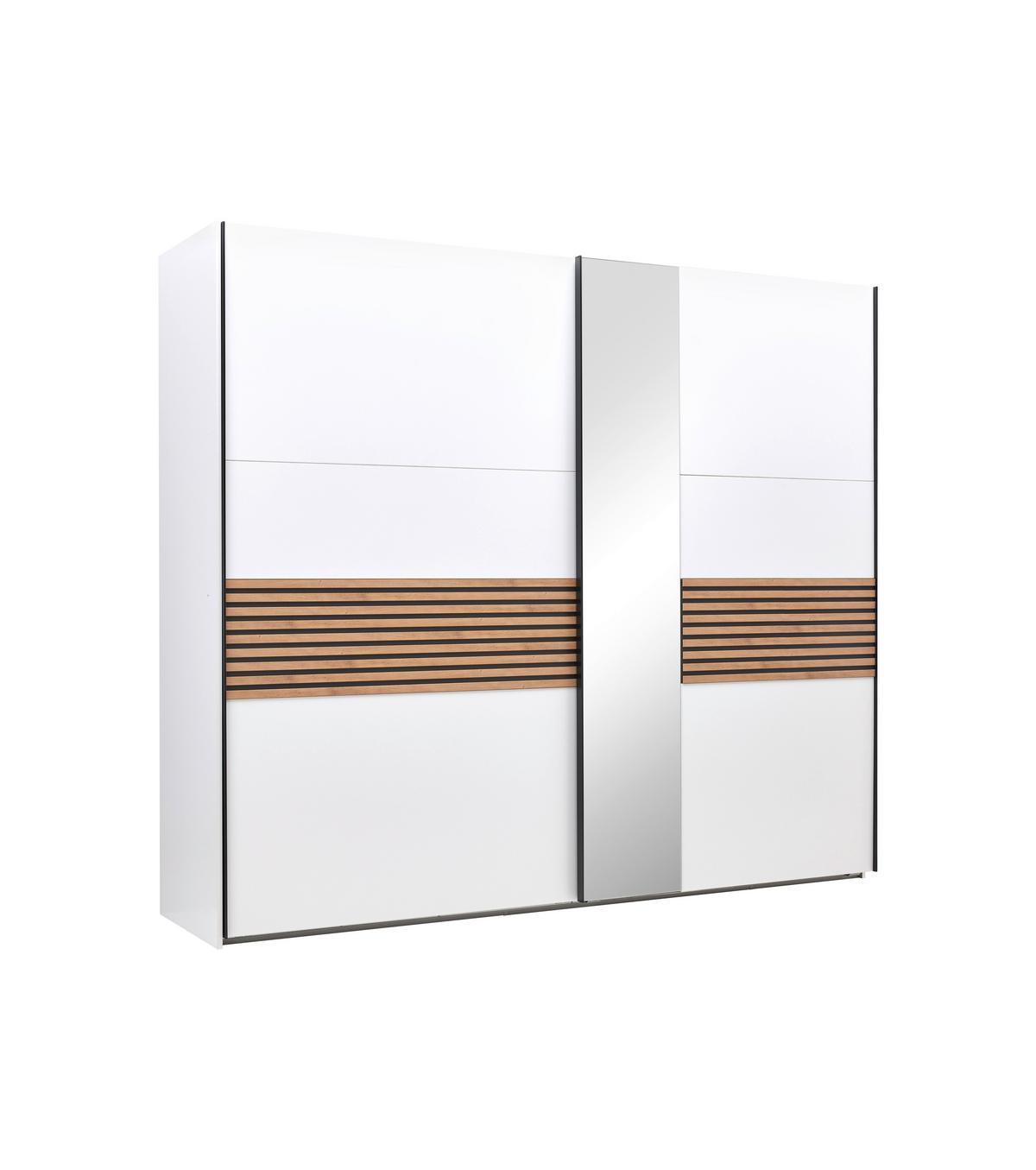 Omara Z Drsnimi Vrati Leo - črna/bela, Konvencionalno, kovina/steklo (250/216/65cm) - Premium Living