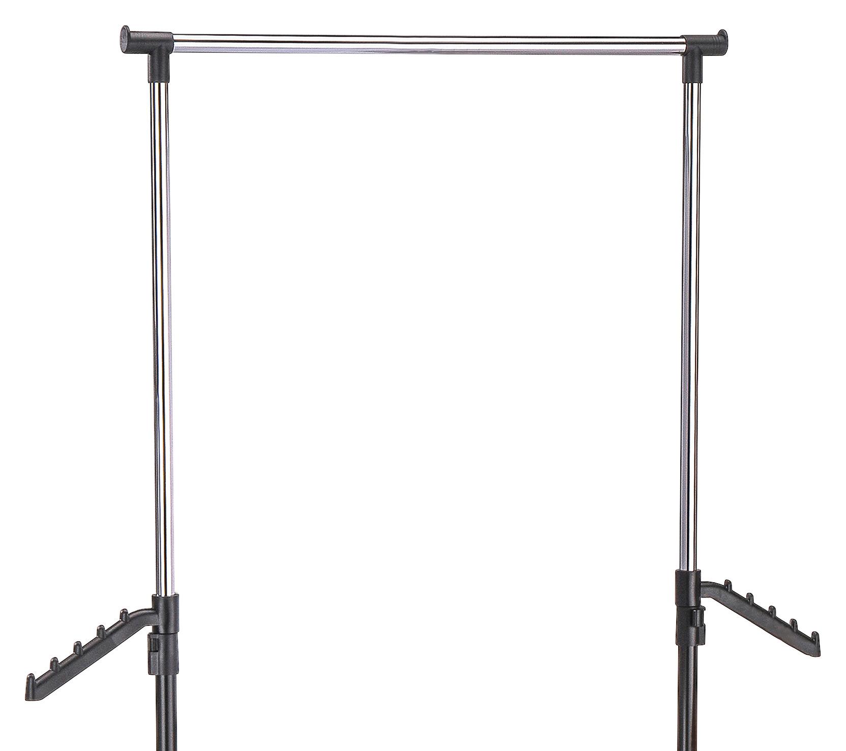 Mobilno Stojalo Za Oblačila Frank 2, Nastavljivo Po Višini - barve kroma/črna, Moderno, kovina/umetna masa (80/99-179/40cm)